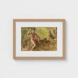 A Nude Male with Dog in Forest - Julius Paulsen Fine Art Print / Canvas, Paulsen’s Oils Burn, Feral Daylight Prints