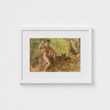 A Nude Male with Dog in Forest - Julius Paulsen Fine Art Print / Canvas, Paulsen’s Oils Burn, Feral Daylight Prints