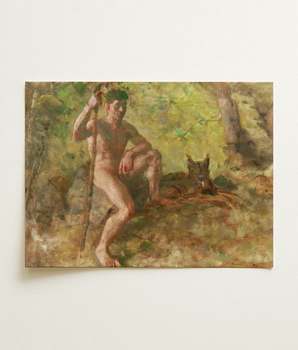 Oil Painting Nude Male Figure Dog Outdoor Julius Paulsen Fine, Paulsen’s Oils Burn, Feral Daylight