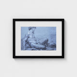 A Seated Faun - Jean Restout Ii (the Younger) Art Print / Canvas Taut Figure Emerges, Graphite Ether, Spectral Strata Prints