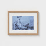 A Seated Faun - Jean Restout Ii (the Younger) Art Print / Canvas Taut Figure Emerges, Graphite Ether, Spectral Strata Prints