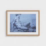 A Seated Faun - Jean Restout Ii (the Younger) Art Print / Canvas Taut Figure Emerges, Graphite Ether, Spectral Strata Prints