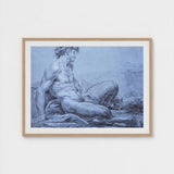 A Seated Faun - Jean Restout Ii (the Younger) Art Print / Canvas Taut Figure Emerges, Graphite Ether, Spectral Strata Prints