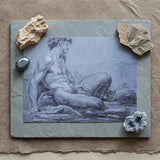 A Seated Faun - Jean Restout Ii (the Younger) Art Print / Canvas Taut Figure Emerges, Graphite Ether, Spectral Strata Prints