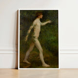 A Woodland Bather - Henry Scott Tuke Art Print / Canvas Framed Painting Nude Male Figure Reddish-brown Hair Partially, Moves, Prints