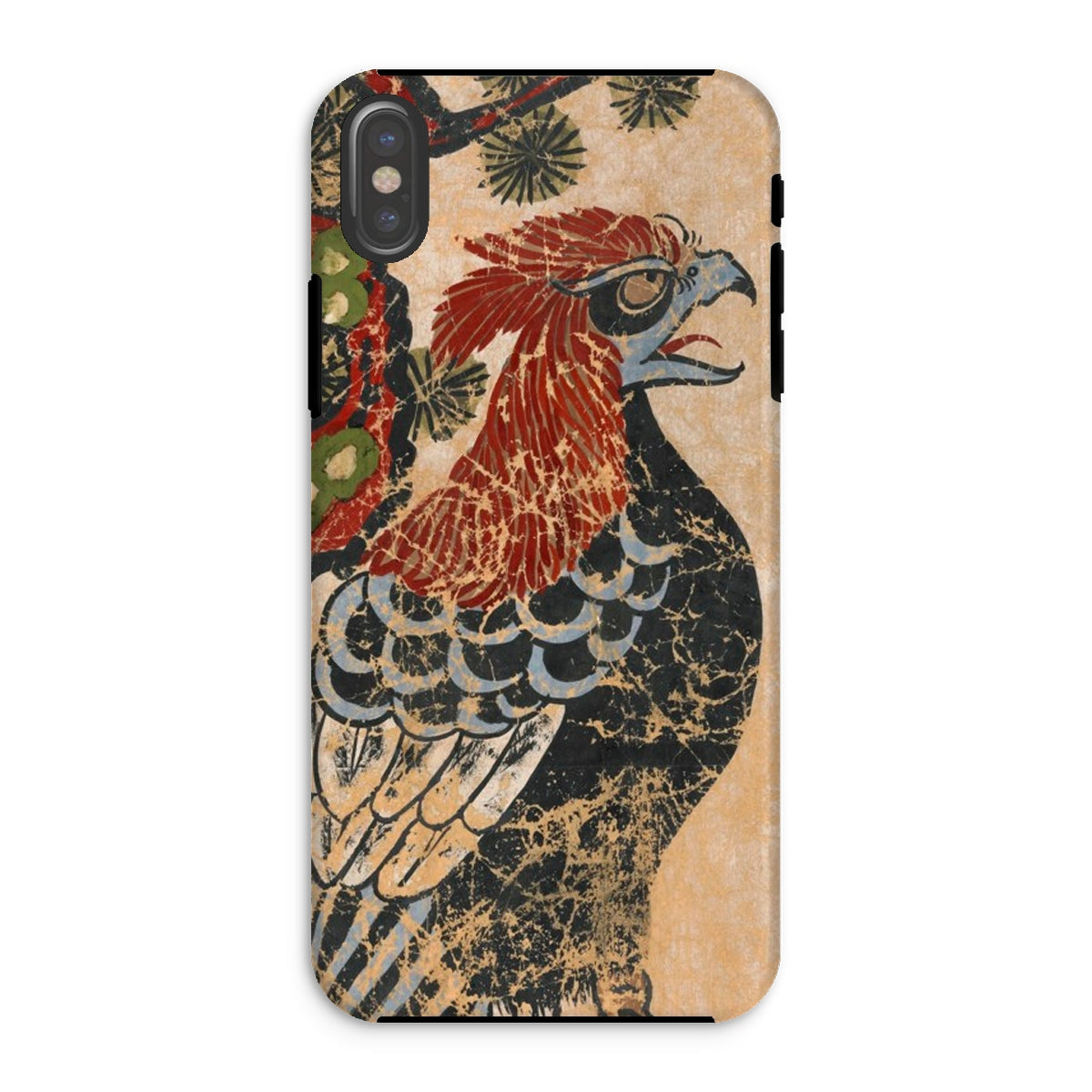 Otsu-e of Eagle - Edo Art Iphone Case, Xs / Matte, Decorative Phone Case Vintage-style Japanese Woodblock Print Rooster