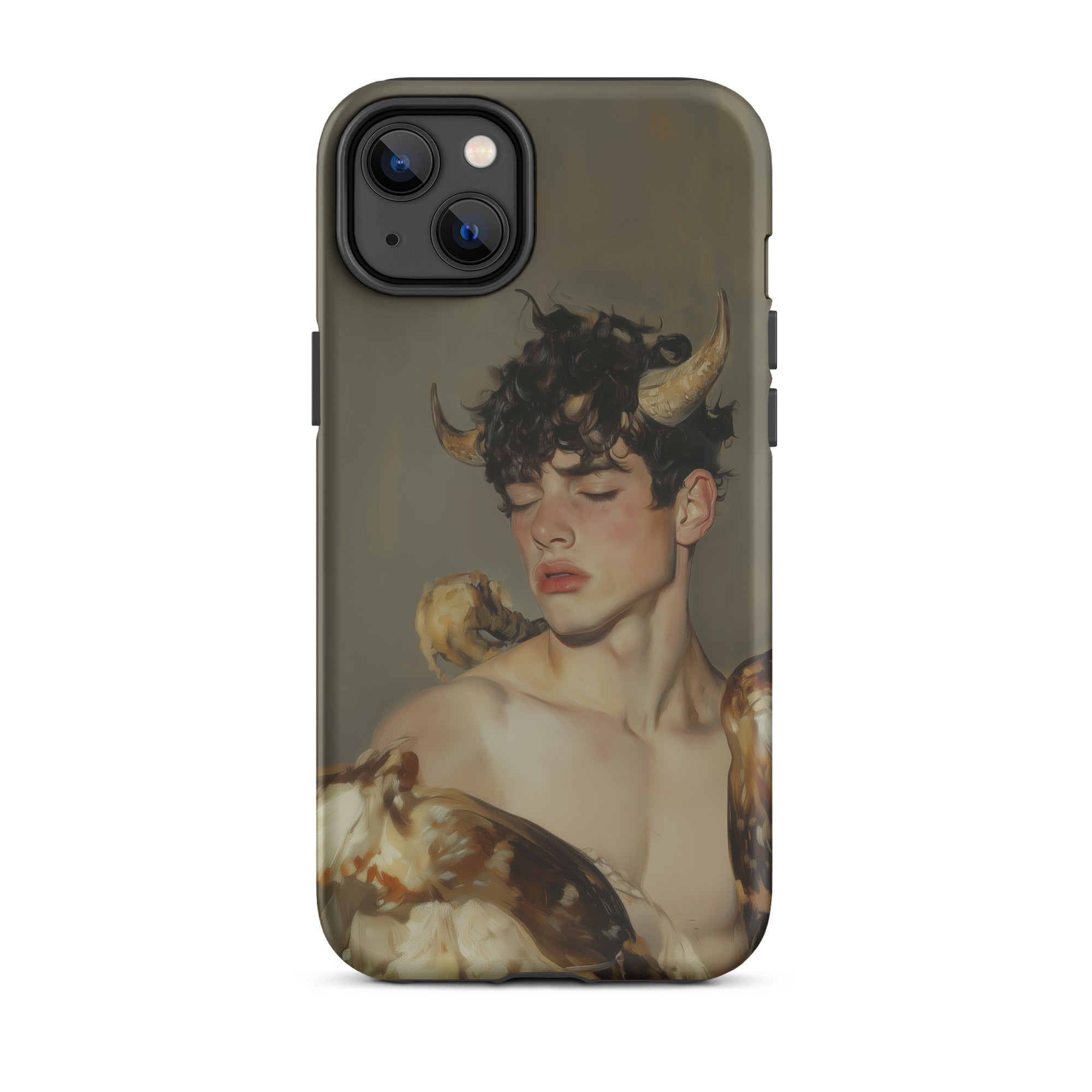 Aamon Grand Marquis of Hell Art Iphone Case, 14 Plus / Matte, Phone Case Classical Painting Horned Man