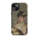 Aamon Grand Marquis of Hell Art Iphone Case, 15 Plus / Matte, Olive Green Phone Case Horned Man Design