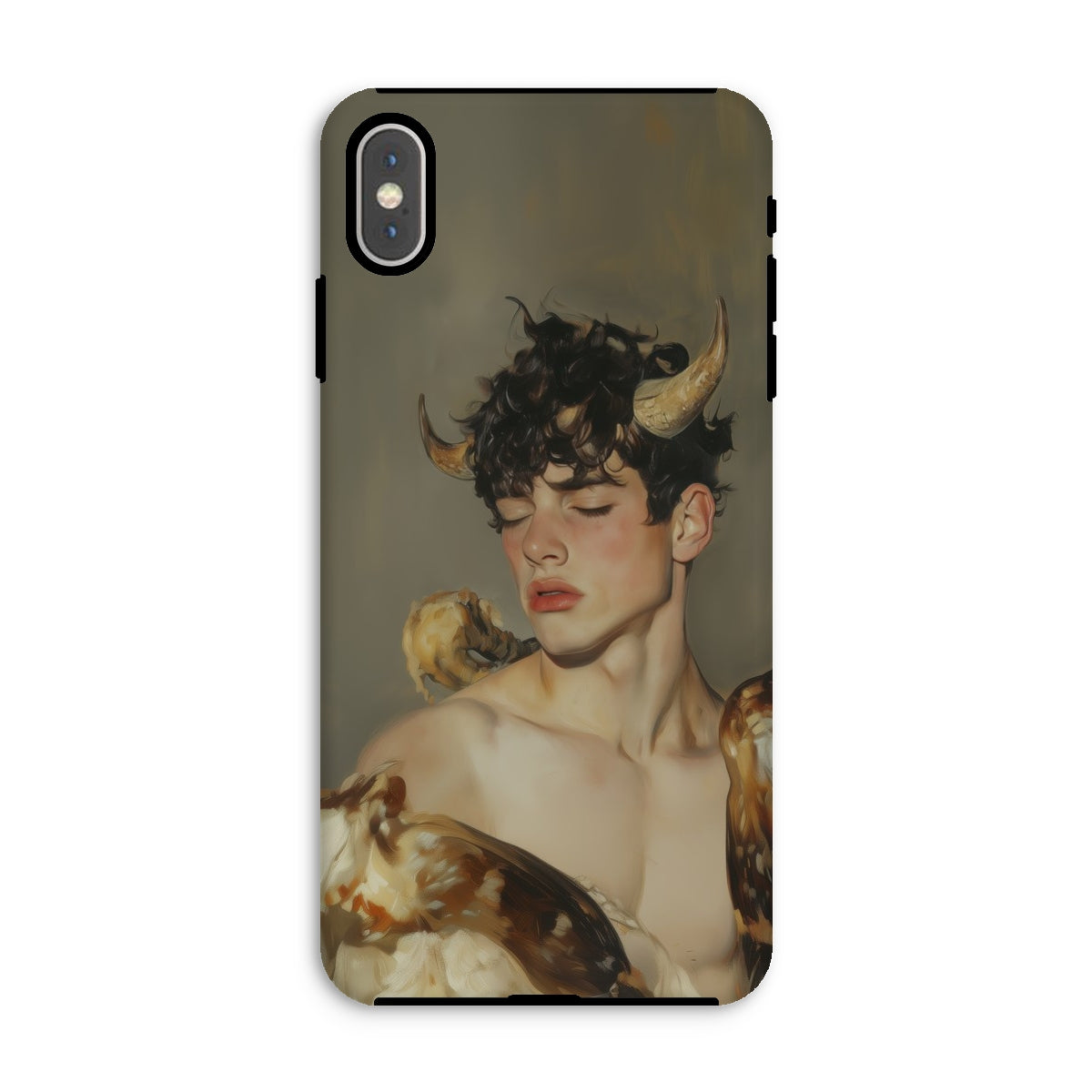Aamon Grand Marquis of Hell Art Iphone Case, Xs Max / Matte, Phone Case Painting Horned Man
