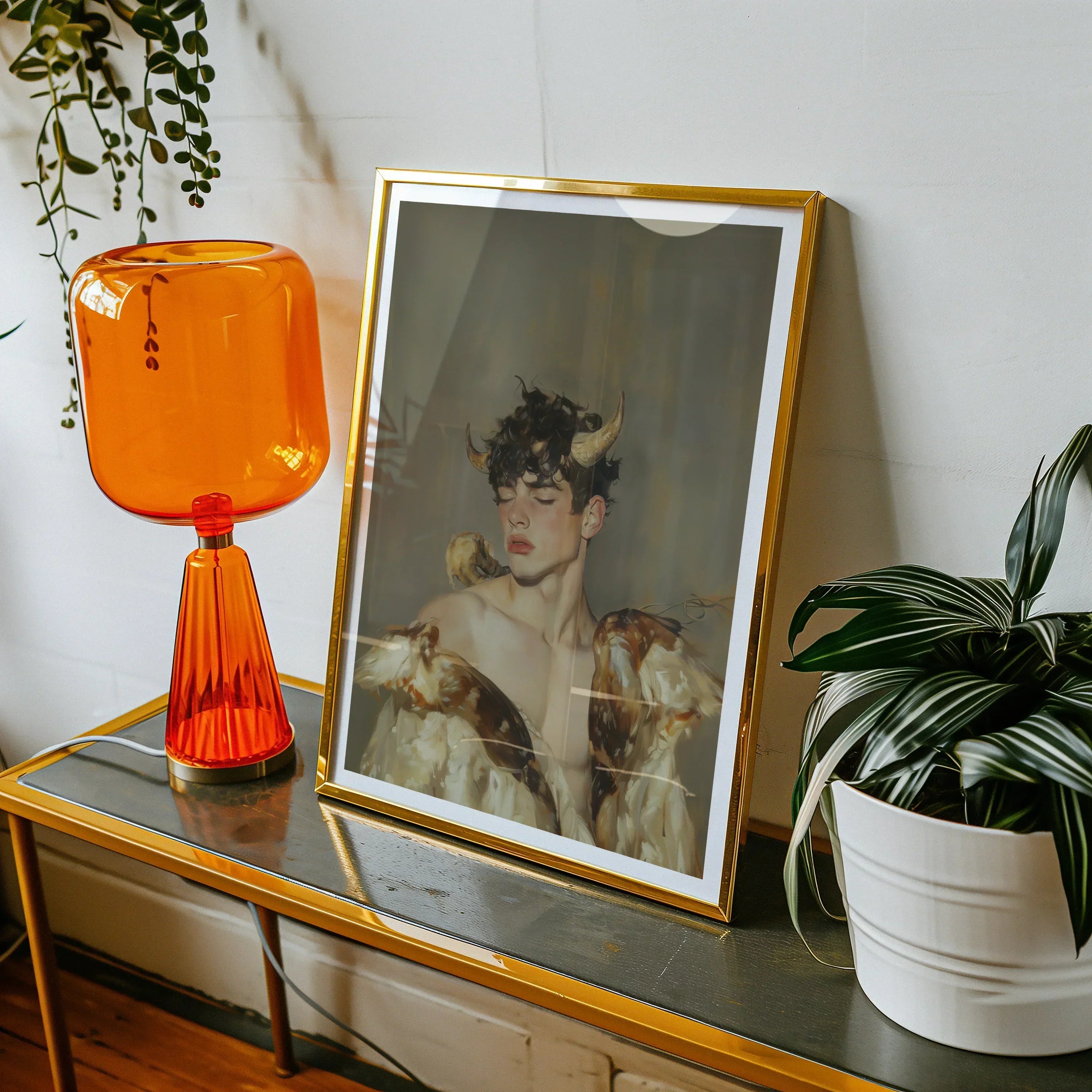 Aamon Grand Marquis of Hell Art Print, 16x20’’ / 41x51cm / Unframed, Framed Artistic Portrait Photograph Console Table