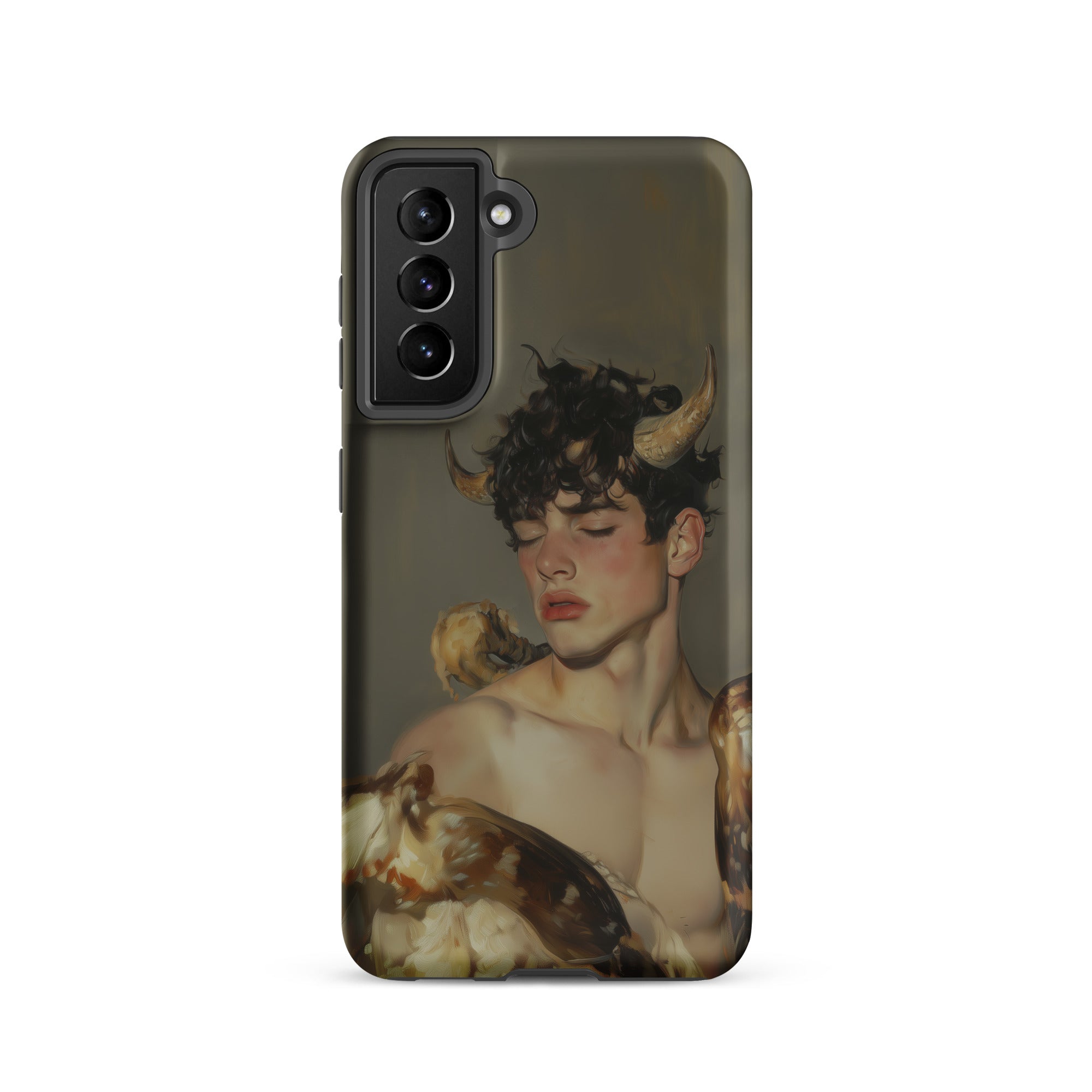 Aamon Grand Marquis of Hell Art Samsung Case, Galaxy S21 / Matte, Cell Phone Case Artistic Depiction Horned Figure