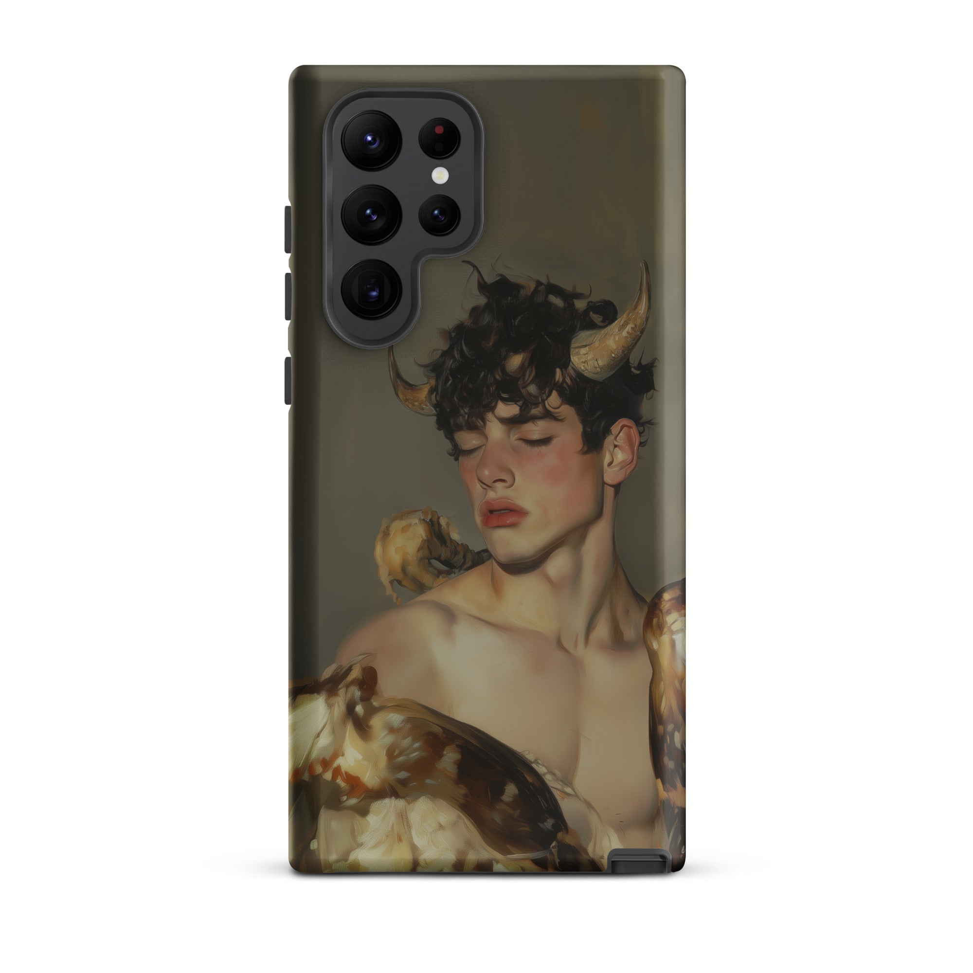 Aamon Grand Marquis of Hell Art Samsung Case, Galaxy S22 Ultra / Matte, Smartphone Case Painting Person Horns Snakes