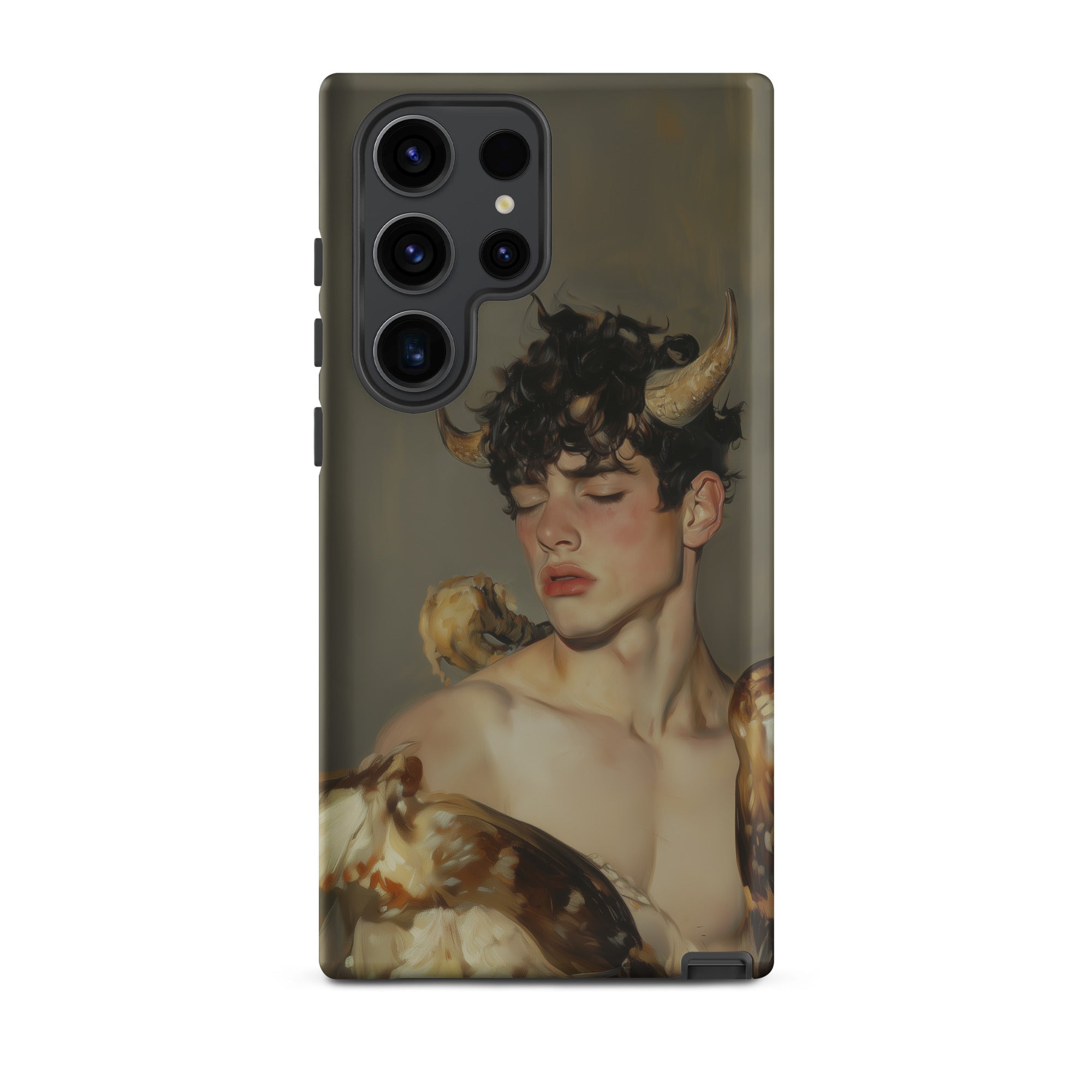 Aamon Grand Marquis of Hell Art Samsung Case, Galaxy S23 Ultra / Matte, Smartphone Case Fantasy Art Print Young Man Horns