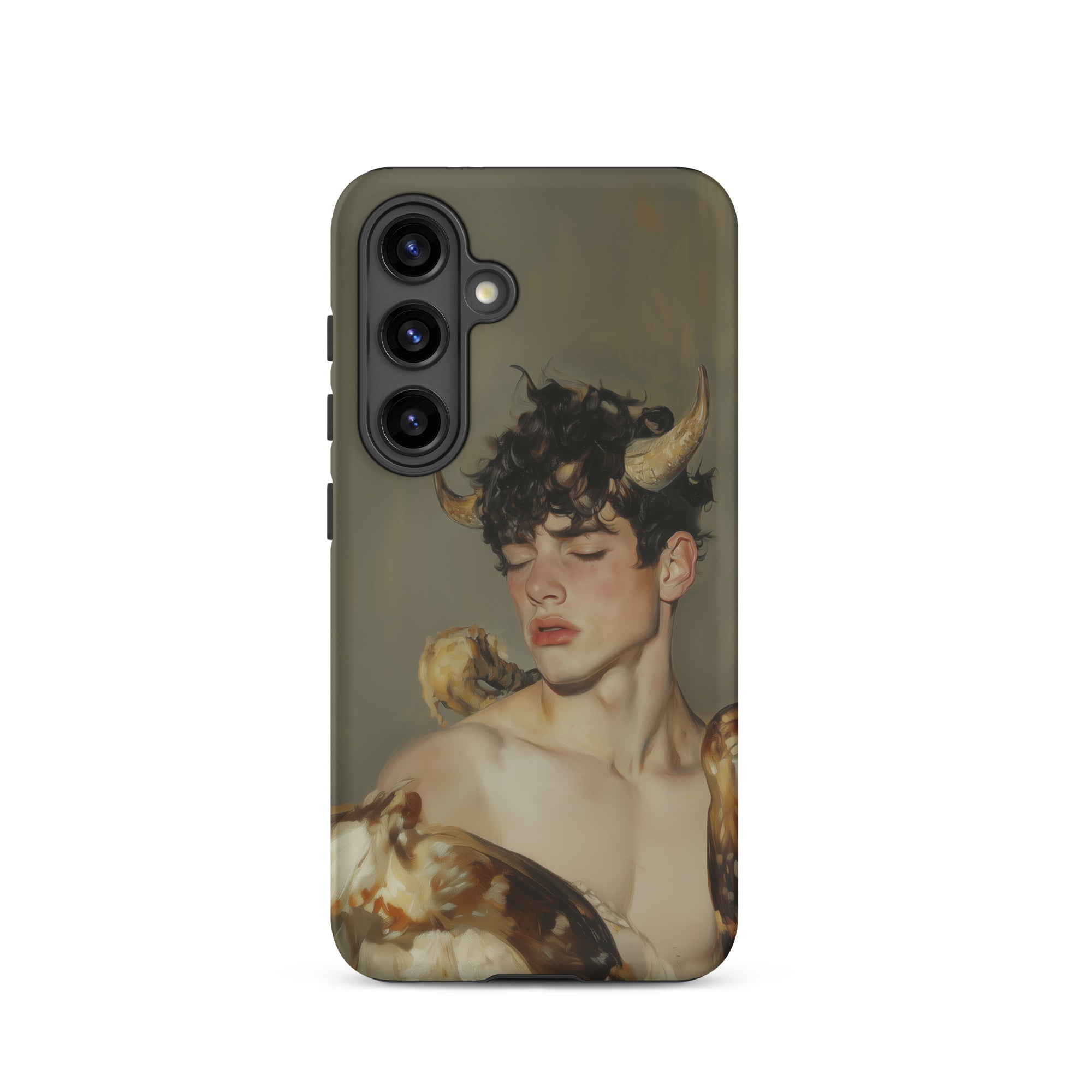 Aamon Grand Marquis of Hell Art Samsung Case, Galaxy S24 / Matte, Smartphone Case Painting Horned Figure