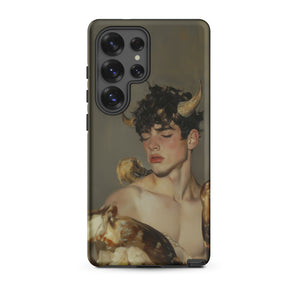 Aamon - Grand Marquis of Hell Art Samsung Case, Galaxy S25 Ultra / Matte, Smartphone Case Printed Horned Figure