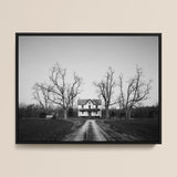 Abandoned Home in Rural Maryland - Carol M. Highsmith Art Print / Canvas Black-framed Black-and-white Photograph Farmhouse Bare Trees