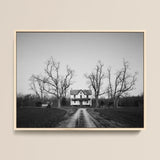 Abandoned Home in Rural Maryland - Carol M. Highsmith Art Print / Canvas Black-and-white Framed Photograph Farmhouse Bare Trees Set