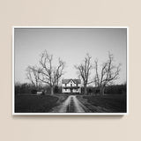 Abandoned Home in Rural Maryland - Carol M. Highsmith Art Print / Canvas Black-and-white Framed Photograph Two-story Farmhouse Bare Trees