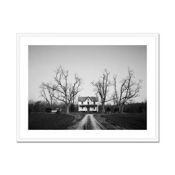 Abandoned Home in Rural Maryland - Carol M. Highsmith Art Print, Framed Black White Photograph Isolated House Bare Trees