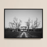 Abandoned Home in Rural Maryland - Carol M. Highsmith Framed Canvas, 16x12’’ / 41x31cm / Black Floating Frame, Framed Black White