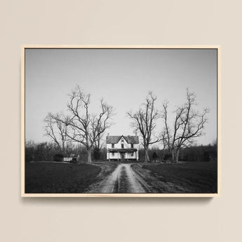 Abandoned Home in Rural Maryland - Carol M. Highsmith Framed Canvas, 16x12’’ / 41x31cm / Natural Floating Frame, Framed Black White