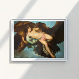 Framed Reproduction Classical Painting Nude Figure Wings Rendered Ganymede Seizes Trojan, Myth, Dark Eagle Sovereign, Cerulean Sky Opening,