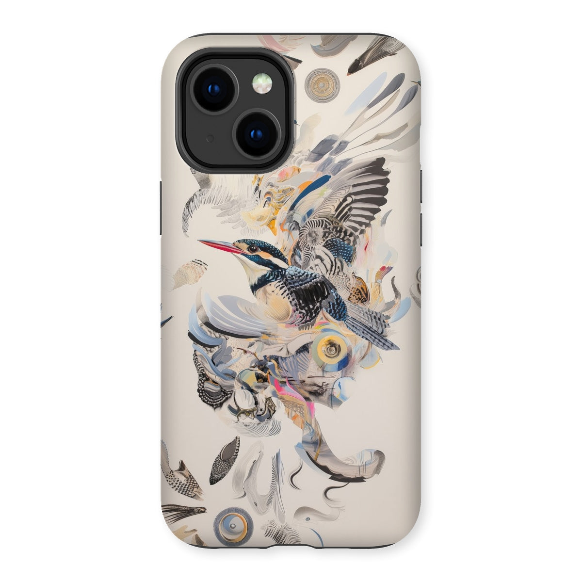 Above & Beyond - Surreal Kingfisher Art Iphone Case, 14 Plus / Matte, Bird-themed Iphone Case