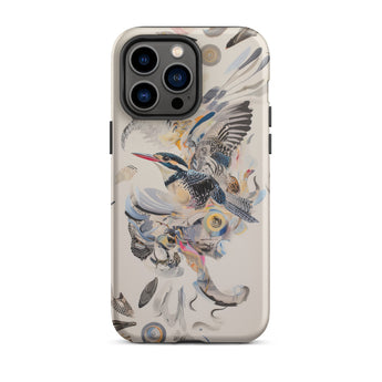 Above & Beyond - Surreal Kingfisher Art Iphone Case, 14 Pro Max / Matte, Bird-themed Iphone Case