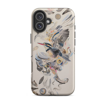 Above & Beyond - Surreal Kingfisher Art Iphone Case, 16 Plus / Matte, Bird-themed Smartphone Case