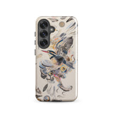 Above & Beyond - Surreal Kingfisher Art Phone Case Samsung Galaxy S25 / Gloss Sleek Light Beige Phone Case Adorned Vibrant Artistic Surreal