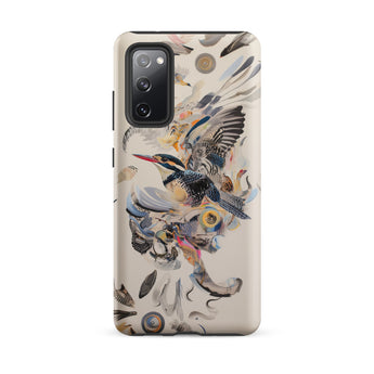 Above & Beyond - Surreal Kingfisher Art Samsung Case, Galaxy S20 Fe / Matte, Smartphone Case Colorful Bird Abstract Design
