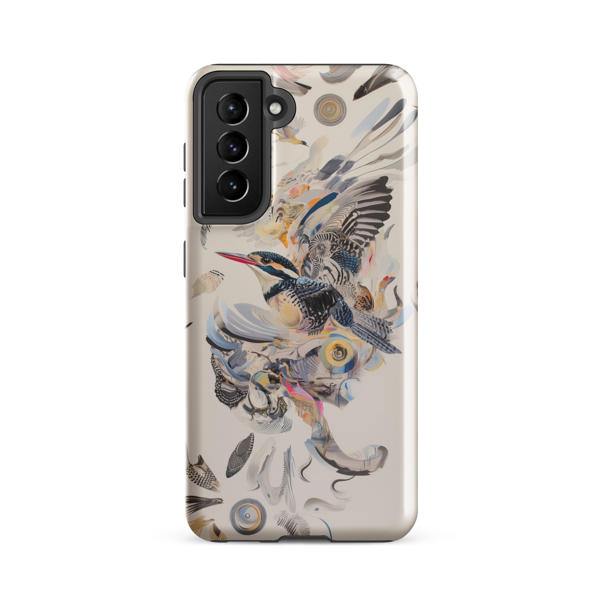 Above & Beyond Surreal Kingfisher Art Samsung Case, Galaxy S21 Fe / Gloss, Smartphone Case Detailed Artistic Illustration Kingfisher Bird