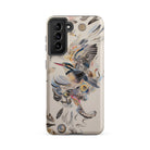 Above & Beyond Surreal Kingfisher Art Samsung Case, Galaxy S21 Fe / Matte, Smartphone Cream Colored Protective Case Artistic Bird Design
