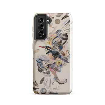Above & Beyond - Surreal Kingfisher Art Samsung Case, Galaxy S21 / Gloss, Smartphone Case Artistic Bird Design