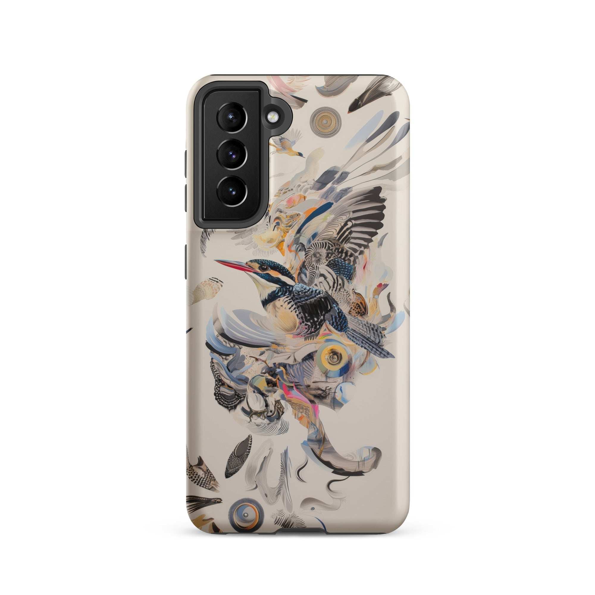 Above & Beyond Surreal Kingfisher Art Samsung Case, Galaxy S21 / Matte, Smartphone Case Whimsical Artistic Depiction Kingfisher Flight