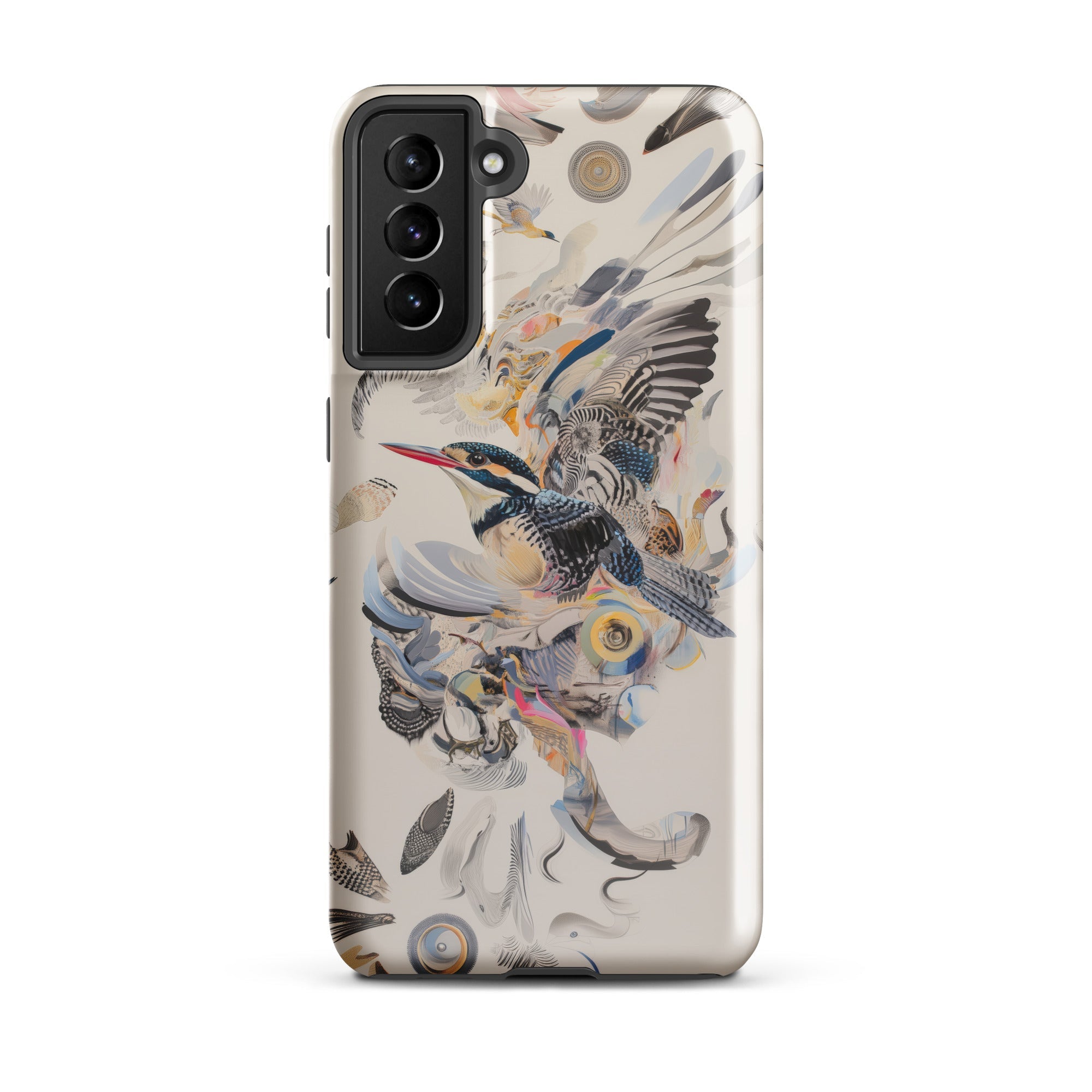 Above & Beyond Surreal Kingfisher Art Samsung Case, Galaxy S21 Plus / Gloss, Phone Case Vibrant Kingfisher Bird Illustrations