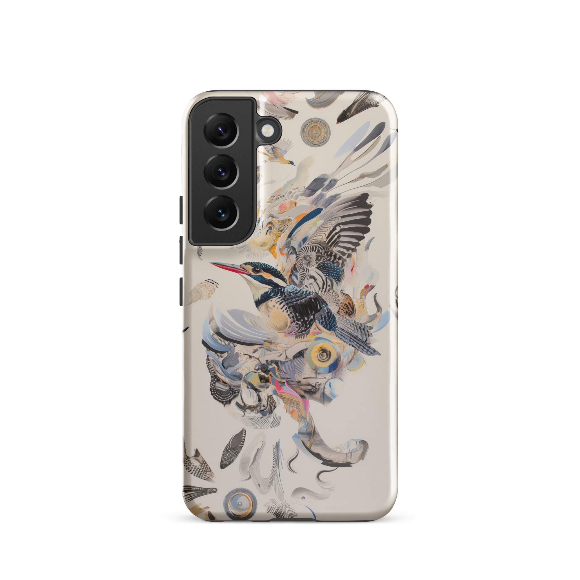 Above & Beyond Surreal Kingfisher Art Samsung Case, Galaxy S22 / Gloss, Smartphone Case Colorful Bird Abstract Design
