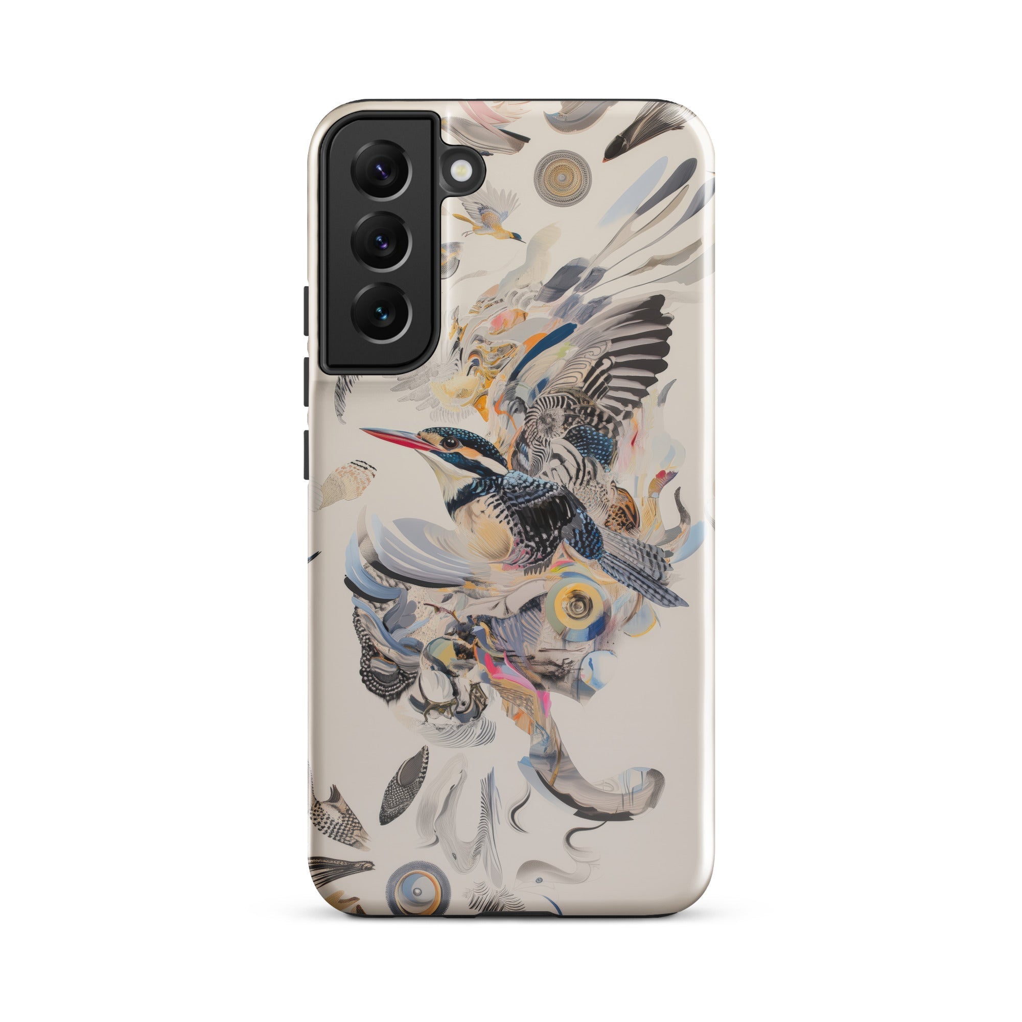 Above & Beyond Surreal Kingfisher Art Samsung Case, Galaxy S22 Plus / Gloss, Smartphone Nature Themed Protective Case Kingfisher Abstract