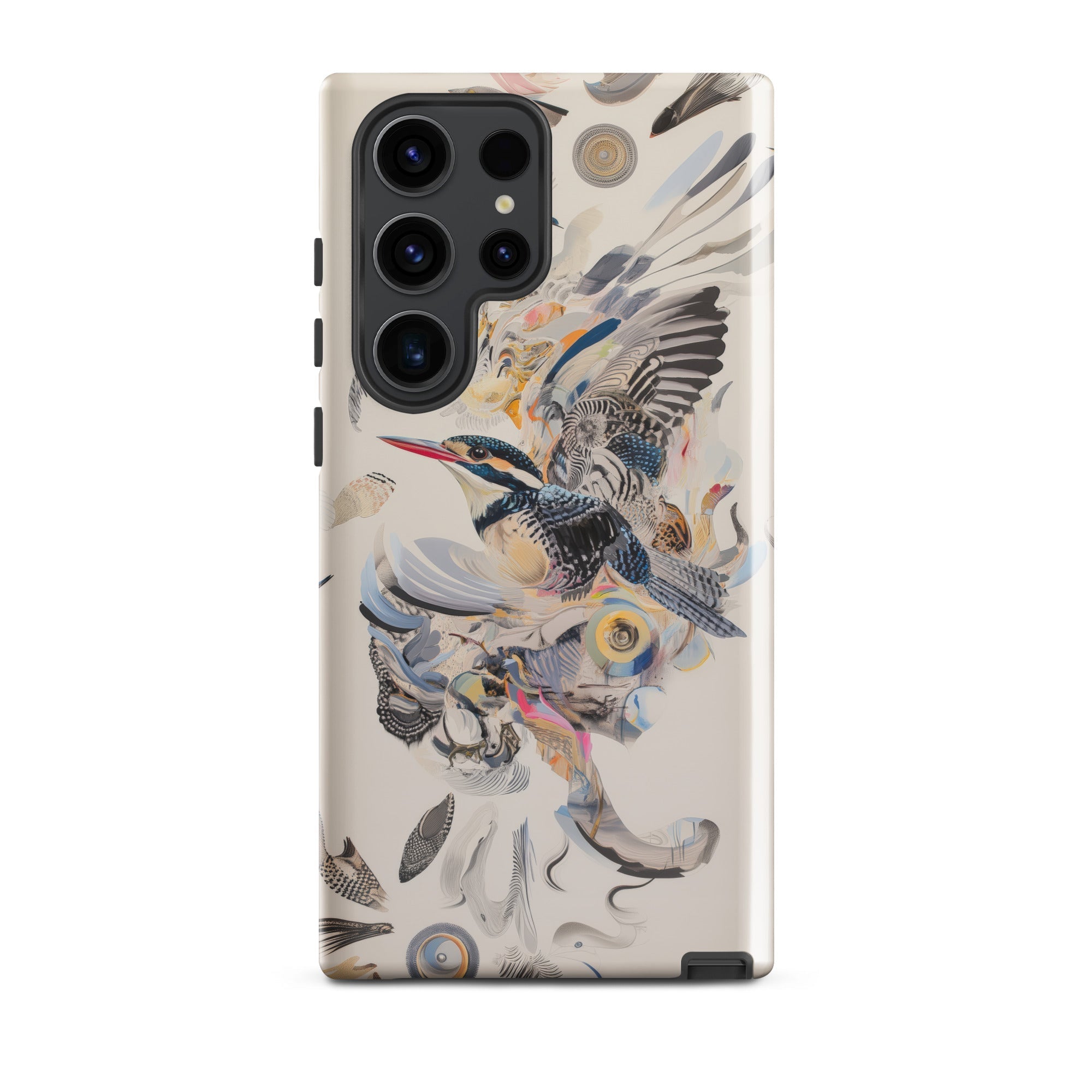 Above & Beyond Surreal Kingfisher Art Samsung Case, Galaxy S23 Ultra / Gloss, Smartphone Nature Themed Case Birds Feathers