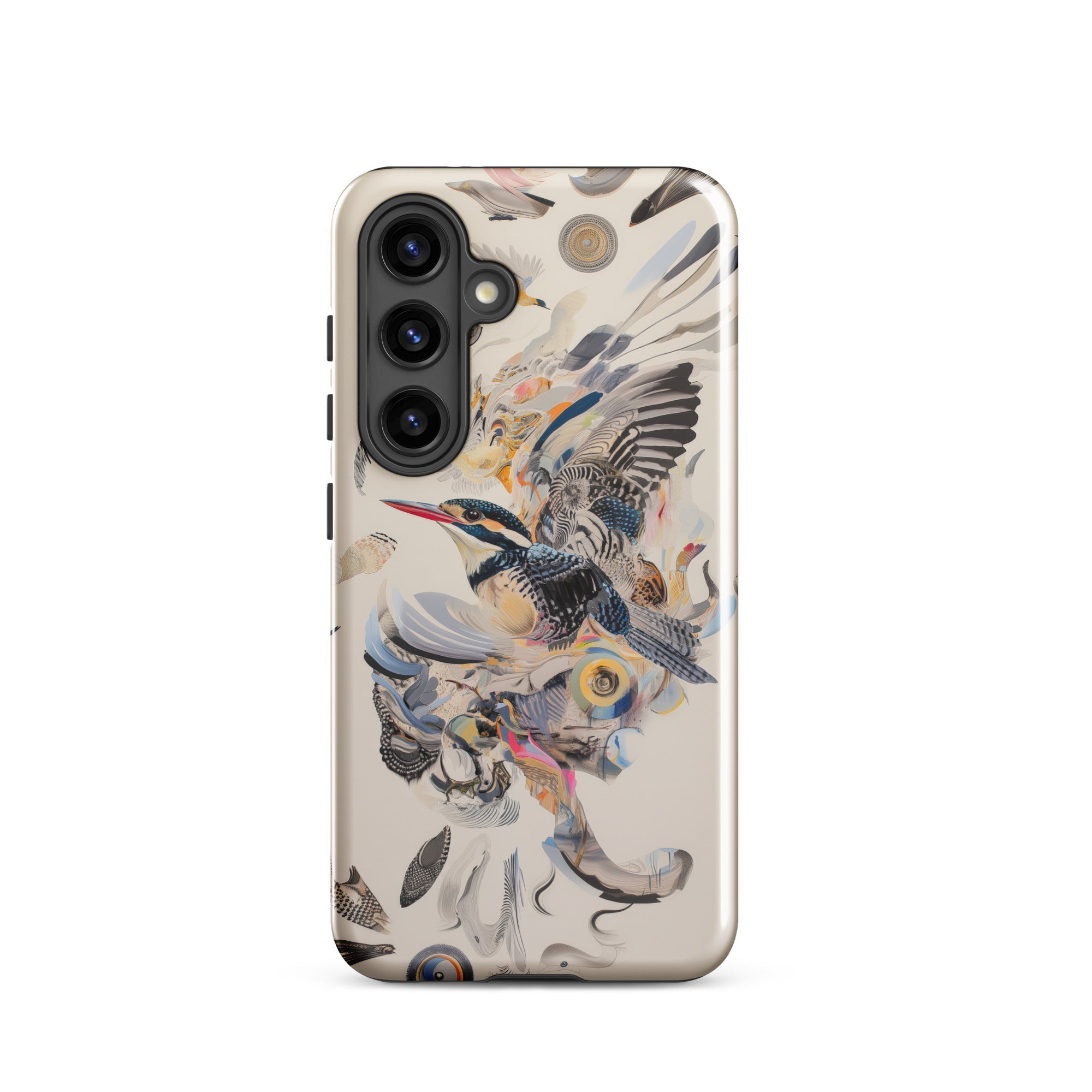 Above & Beyond Surreal Kingfisher Art Samsung Case, Galaxy S24 / Gloss, Smartphone Nature Themed Protective Case Kingfisher Abstract