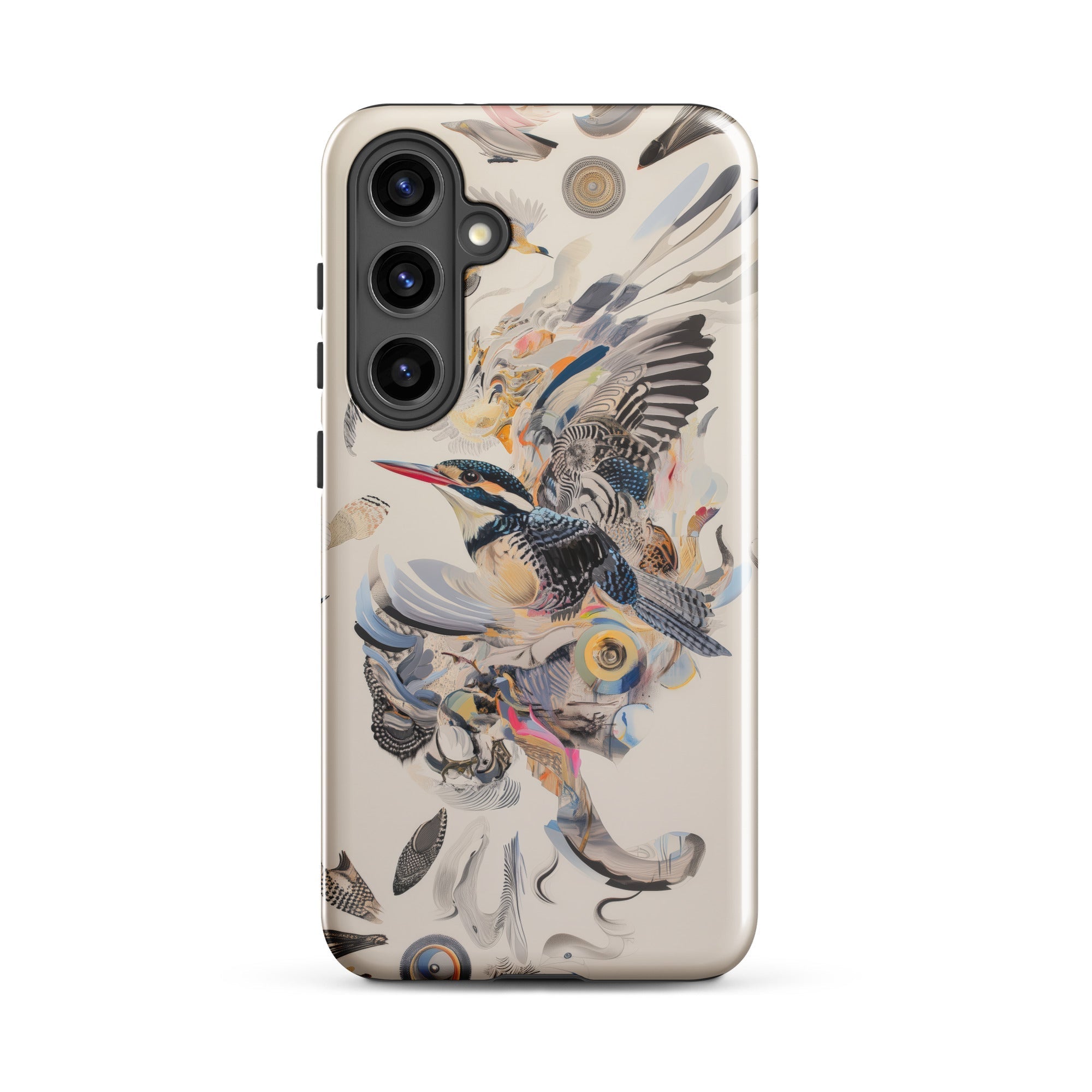 Above & Beyond Surreal Kingfisher Art Samsung Case, Galaxy S24 Plus / Gloss, Smartphone Case Detailed Bird Feather Design