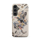 Above & Beyond Surreal Kingfisher Art Samsung Case, Galaxy S24 Plus / Matte, Smartphone Case Colorful Bird Feather Design