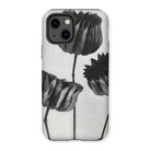 Abutilon (lime Mallow) Pod - Karl Blossfeldt Iphone Case, 13 / Matte, Iphone Case Black White Floral Design Tulip-like Flowers