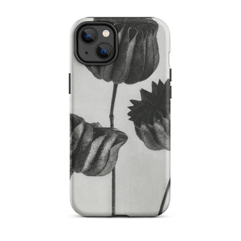 Abutilon (lime Mallow) Pod - Karl Blossfeldt Iphone Case, 14 Plus / Matte, Black White Floral Phone Case