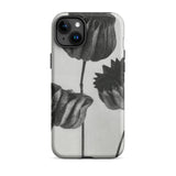 Abutilon (lime Mallow) Pod - Karl Blossfeldt Iphone Case, 15 Plus / Matte, Black White Floral Phone Case
