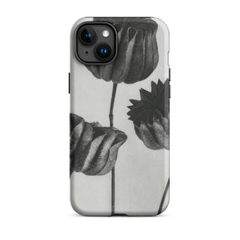 Abutilon (lime Mallow) Pod - Karl Blossfeldt Iphone Case, 15 Plus / Matte, Black White Floral Phone Case