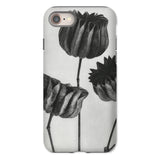 Abutilon (lime Mallow) Pod - Karl Blossfeldt Iphone Case, 8 / Matte, Phone Case Black White Floral Design Tulip-like Flowers