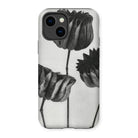 Abutilon (lime Mallow) Pod - Karl Blossfeldt Iphone Case, Iphone Case Black White Floral Design Tulip-like Flowers