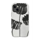 Abutilon (lime Mallow) Pod - Karl Blossfeldt Iphone Case, Phone Case Black White Floral Design Tulip-like Flowers