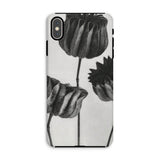 Abutilon (lime Mallow) Pod - Karl Blossfeldt Iphone Case, Xs Max / Matte, Phone Case Black White Floral Design Tulip-like Flowers